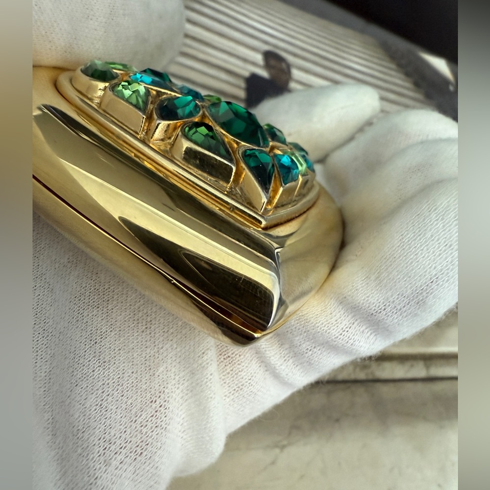 LOT 2233 18K gold plated jewel YSL Vintage POWDER case mirror Robert Goossens - Picture 16 of 17